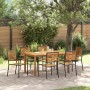 Conjunto de Comedor de Jardín 7 pcs Negro Poliratán