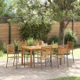 Conjunto de Comedor de Jardín 7 pcs Gris Poliratán