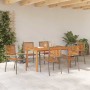 Conjunto de Comedor de Jardín 7 pcs Gris Poliratán