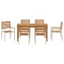 Conjunto de Comedor de Jardín 7 pcs Beige Poliratán