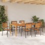 Conjunto de Comedor de Jardín 7 pcs Negro Poliratán