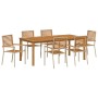 Conjunto de Comedor de Jardín 7 pcs Beige Poliratán