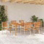 Conjunto de Comedor de Jardín 7 pcs Beige Poliratán