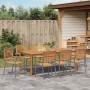 Conjunto de Comedor de Jardín 9 pcs Gris Poliratán