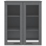 Aparador superior HAMAR pino macizo gris oscuro 85x35x100 cm