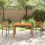 Conjunto de Comedor de Jardín 3 pcs Negro Poliratán