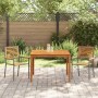 Conjunto de Comedor de Jardín 3 pcs Gris Poliratán