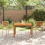 Conjunto de Comedor de Jardín 3 pcs Beige Poliratán