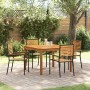 Conjunto de Comedor de Jardín 5 pcs Negro Poliratán