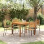 Conjunto de Comedor de Jardín 5 pcs Gris Poliratán