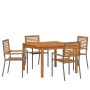Conjunto de Comedor de Jardín 5 pcs Gris Poliratán