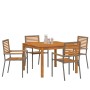 Conjunto de Comedor de Jardín 5 pcs Gris Poliratán
