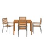 Conjunto de Comedor de Jardín 5 pcs Gris Poliratán