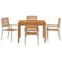 Conjunto de Comedor de Jardín 5 pcs Beige Poliratán