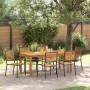 Conjunto de Comedor de Jardín 7 pcs Negro Poliratán