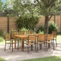 Conjunto de Comedor de Jardín 9 pcs Negro Poliratán