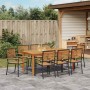 Conjunto de Comedor de Jardín 9 pcs Negro Poliratán