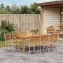 Conjunto de Comedor de Jardín 9 pcs Beige Poliratán