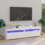 TV-Möbel mit LED-Leuchten 2 Stk. glänzend weiß 75x35x40 cm von vidaXL, TV-Möbel - Ref: Foro24-804404, Preis: 138,92 €, Rabatt: %