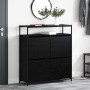 Armario para Zapatos con puerta Roble negro 100 x 34 x 112 cm