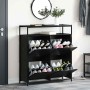Armario para Zapatos con puerta Roble negro 100 x 34 x 112 cm