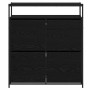 Armario para Zapatos con puerta Roble negro 100 x 34 x 112 cm