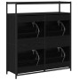 Armario para Zapatos con puerta Roble negro 100 x 34 x 112 cm