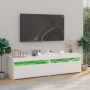 TV-Möbel mit LED-Leuchten 2 Stk. glänzend weiß 75x35x40 cm von vidaXL, TV-Möbel - Ref: Foro24-804404, Preis: 138,92 €, Rabatt: %