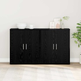 Alacena 2 pcs Roble negro 60 x 31 x 70 cm Madera contrachapada