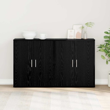 Alacena 2 pcs Roble negro 60 x 31 x 70 cm Madera contrachapada