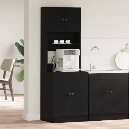 Gabinete de cocina con estante Roble negro 60 x 50 x 180 cm