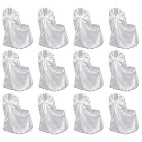 Funda de silla para banquete de boda 12 unidades blanco Funda de silla para banquete de boda 12 unidades blanco