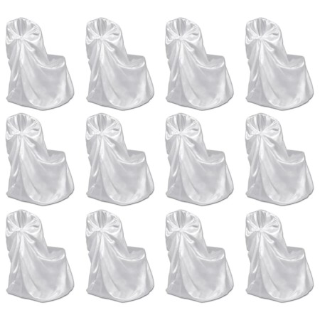 Funda de silla para banquete de boda 12 unidades blanco