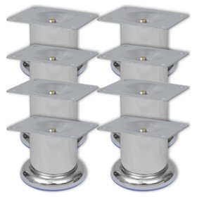 8x Patas de sofá redondas cromadas 60 mm