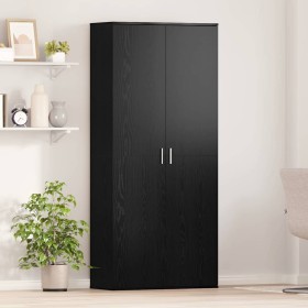 Vitrina Roble negro 80 x 35 x 180 cm Madera contrachapada