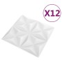 Paneles de pared 3D 12 unidades blanco origami 3 m² 50x50 cm