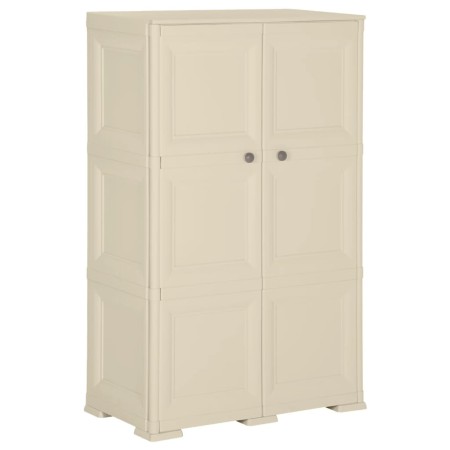 Armario de plástico diseño madera blanco angora 79x43x125 cm