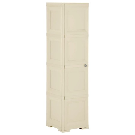 Armario de plástico diseño madera blanco angora 40x43x164 cm