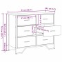 Cajonera Roble artisan 91 x 35.5 x 74.5 cm Madera contrachapada