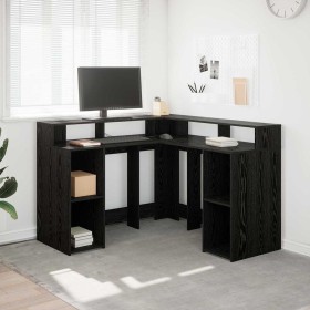 Escritorio Roble negro 130 x 130 x 91 cm Madera contrachapada