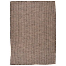 Alfombra de exterior de tejido plano marrón 140x200 cm
