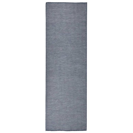 Alfombra de exterior de tejido plano azul 80x250 cm en Alfombras | Comprar online en Foro24