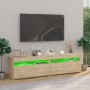 TV-Schränke mit LED-Leuchten 2 Einheiten Sonoma-Eiche 75x35x40 cm von vidaXL, TV-Möbel - Ref: Foro24-804398, Preis: 79,10 €, ...