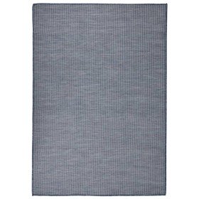 Alfombra de exterior de tejido plano azul 160x230 cm