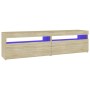 TV-Schränke mit LED-Leuchten 2 Einheiten Sonoma-Eiche 75x35x40 cm von vidaXL, TV-Möbel - Ref: Foro24-804398, Preis: 79,10 €, ...