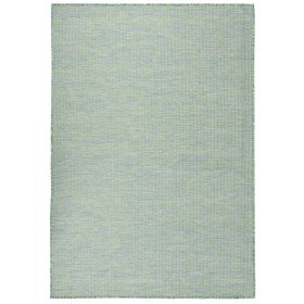Alfombra de exterior de tejido plano turquesa 160x230 cm