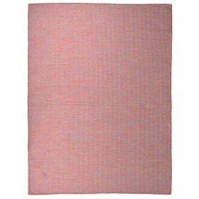 Alfombra de exterior de tejido plano rojo 120x170 cm