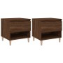 Mesitas de noche 2 uds contrachapada roble marrón 50x46x50 cm de vidaXL, Mesitas de noche - Ref: Foro24-819547, Precio: 72,36...