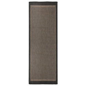 Alfombra de exterior de tejido plano marrón oscuro 80x250 cm