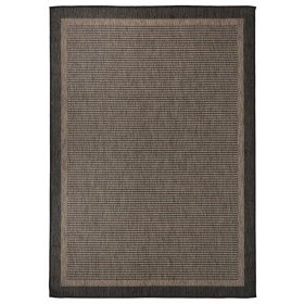 Alfombra de exterior de tejido plano marrón oscuro 140x200 cm
